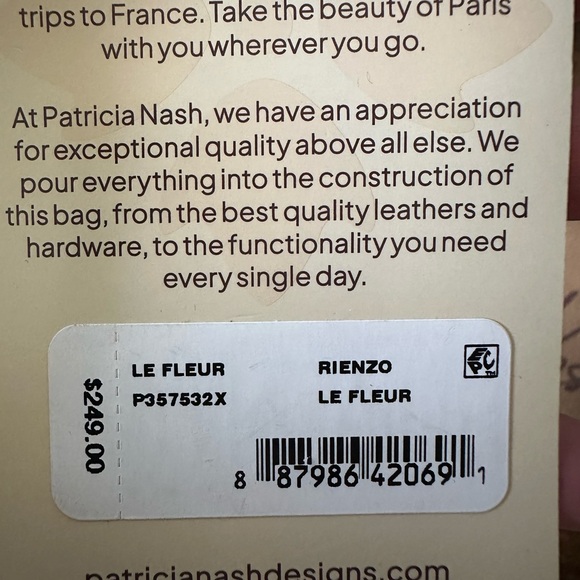 Patricia Nash Navy Floral Shoulder Bag Leather Le Fluer Purse with Dust bag NWT - Picture 15 of 15